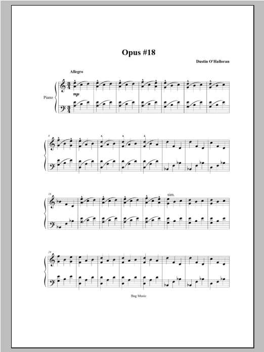 Opus 18 (Piano Solo) von Dustin O'Halloran