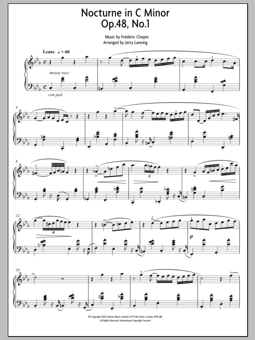 Nocturne In C Minor Op. 48, No. 1 (Piano Solo) von Frederic Chopin