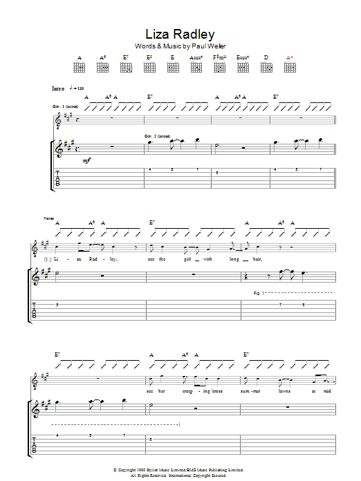 Liza Radley (Guitar Tab) von The Jam