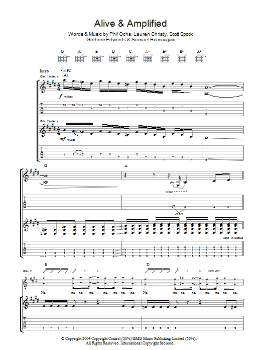 Alive And Amplified (Guitar Tab) von Mooney Suzuki