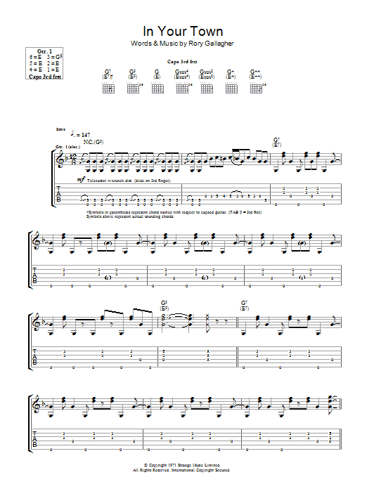 In Your Town (Guitar Tab) von Rory Gallagher