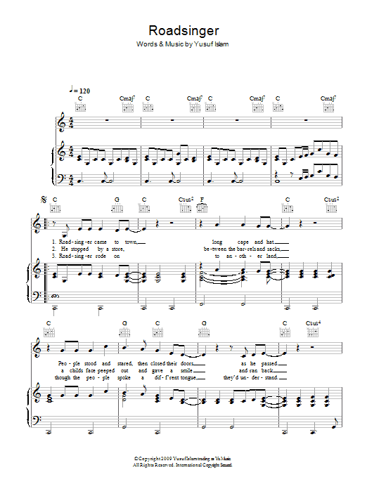 Roadsinger (Piano, Vocal & Guitar Chords) von Yusuf Islam