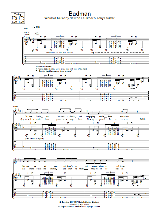 Badman (Guitar Tab) von Newton Faulkner