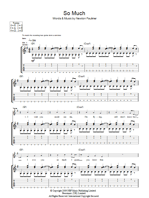 So Much (Guitar Tab) von Newton Faulkner