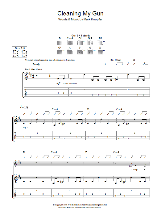 Cleaning My Gun (Guitar Tab) von Mark Knopfler