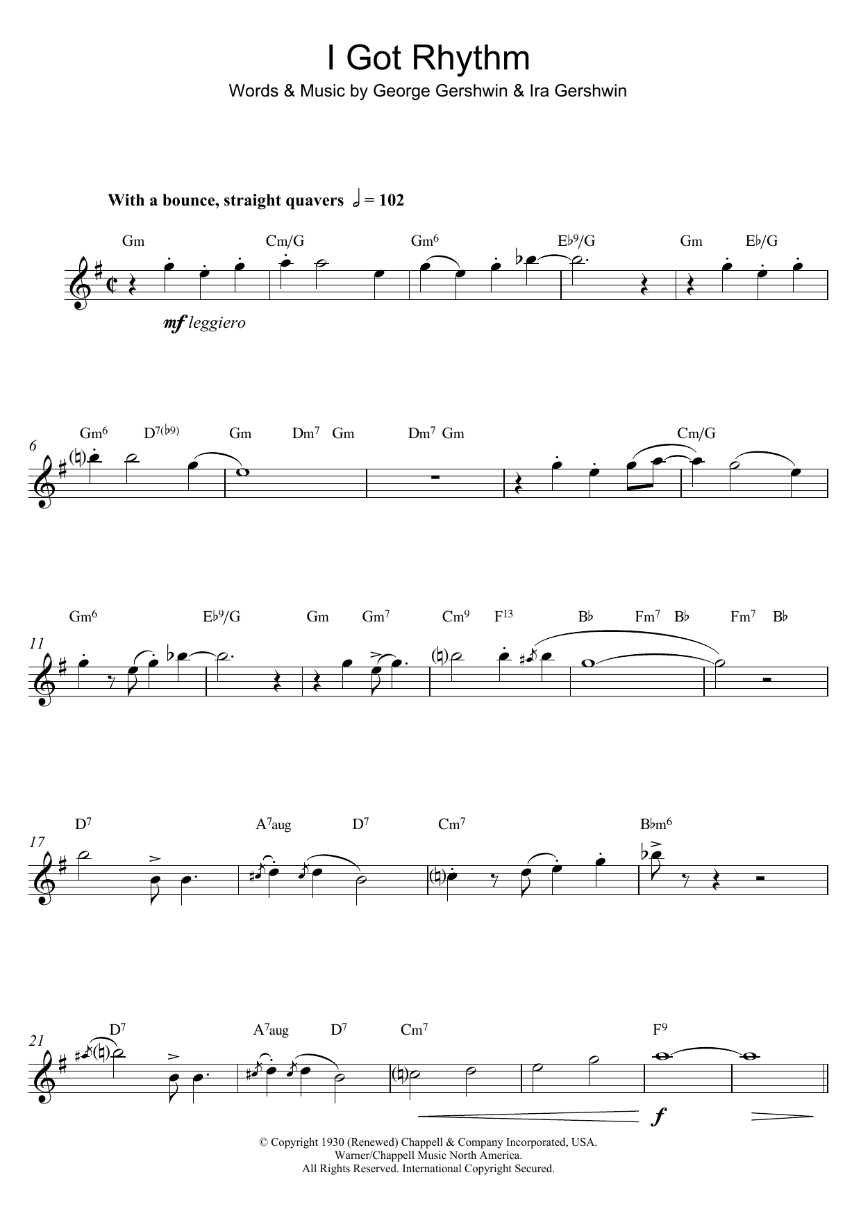 I Got Rhythm (Alto Sax Solo) von George Gershwin