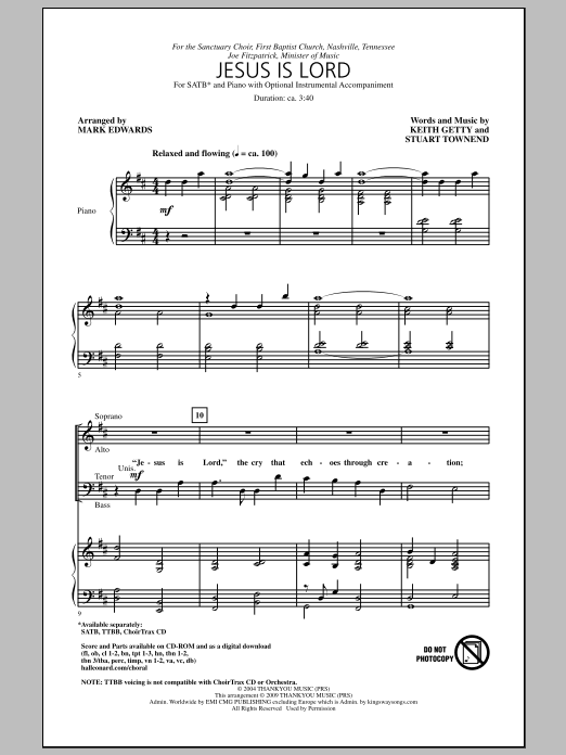 Jesus Is Lord (SATB Choir) von Mark Edwards