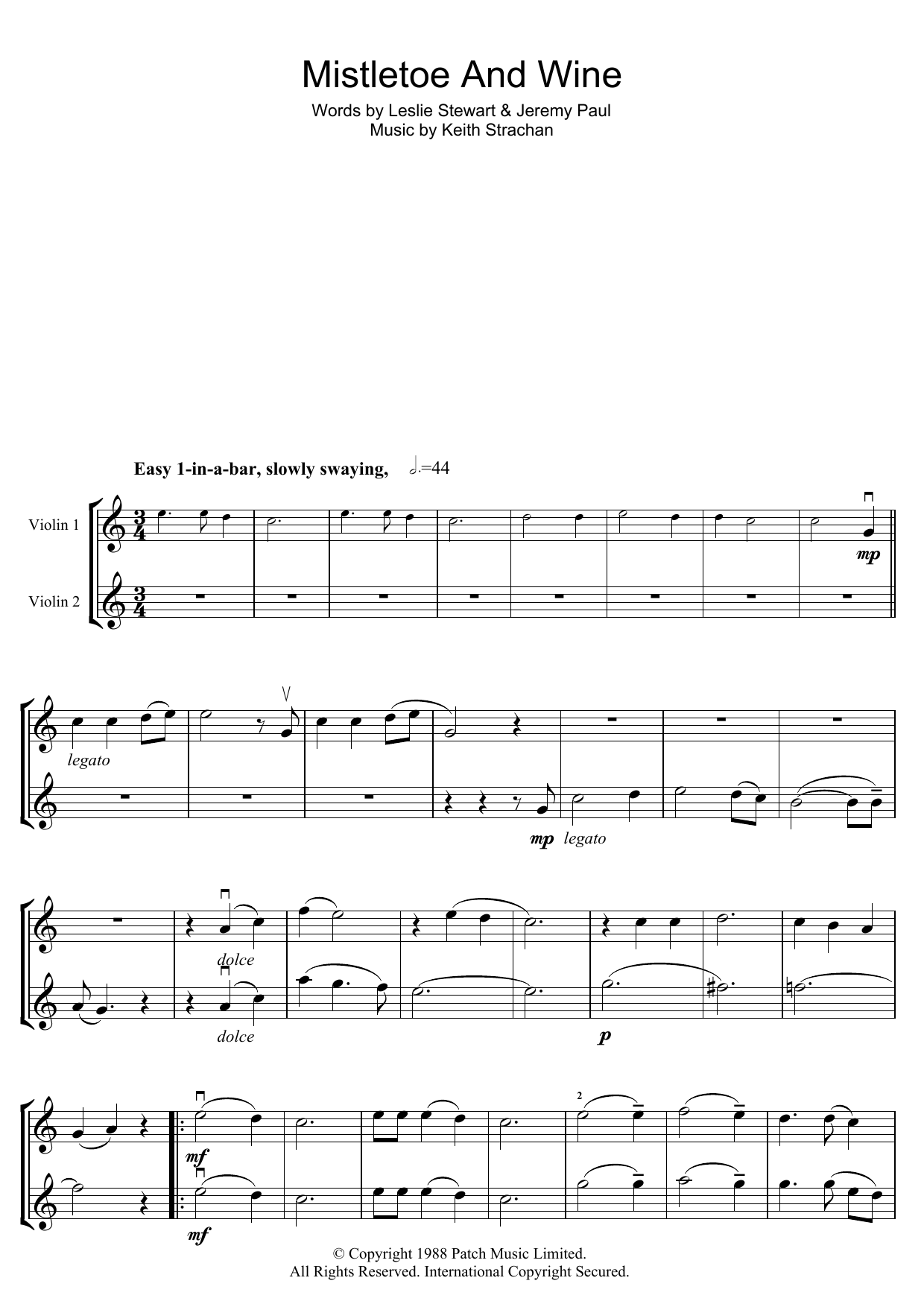 Mistletoe And Wine (Violin Duet) von Cliff Richard