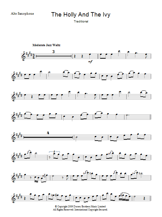 The Holly And The Ivy (Lead Sheet / Fake Book) von Traditional