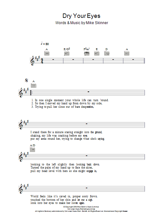 Dry Your Eyes (Lead Sheet / Fake Book) von The Streets