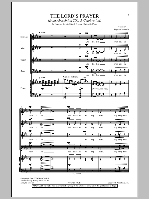 The Lord's Prayer (SATB Choir) von Wynton Marsalis