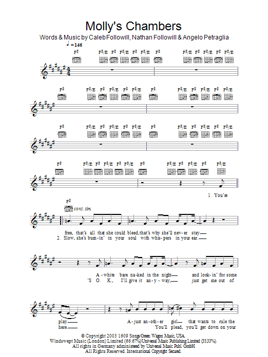 Molly's Chambers (Lead Sheet / Fake Book) von Kings Of Leon