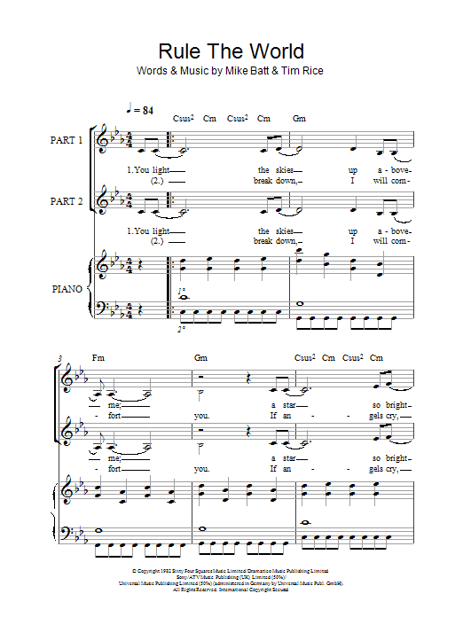 Rule The World (arr. Rick Hein) (2-Part Choir) von Take That