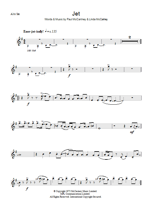 Jet (Lead Sheet / Fake Book) von Paul McCartney & Wings