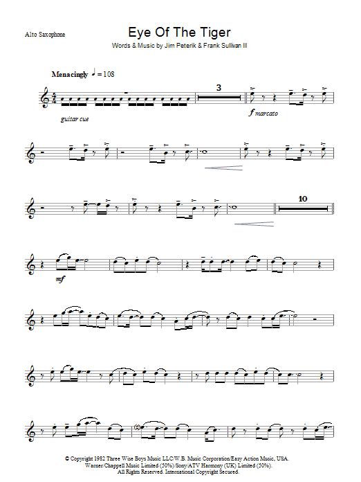 Eye Of The Tiger (Lead Sheet / Fake Book) von Survivor