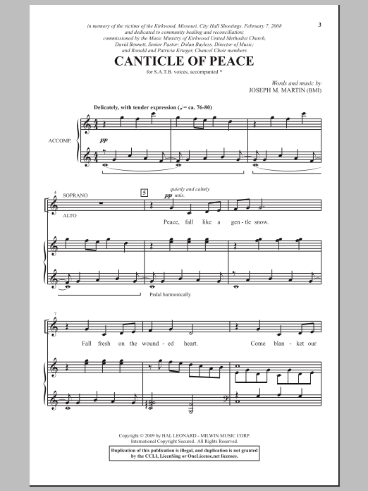 Canticle Of Peace (SATB Choir) von Joseph M. Martin