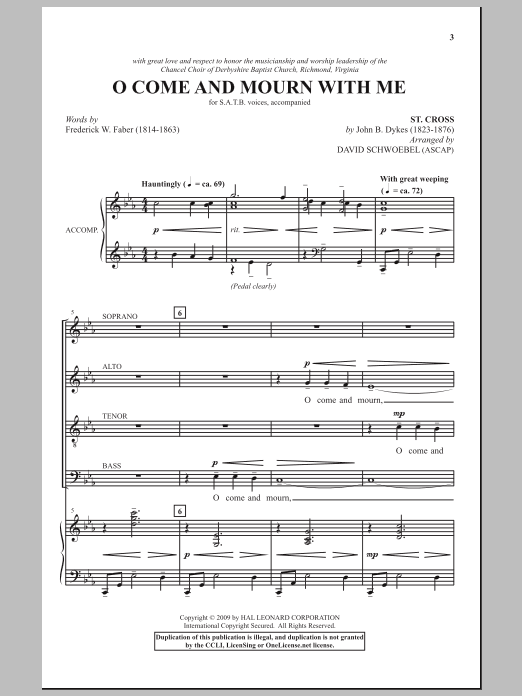 O Come And Mourn With Me Awhile (SATB Choir) von David Schwoebel