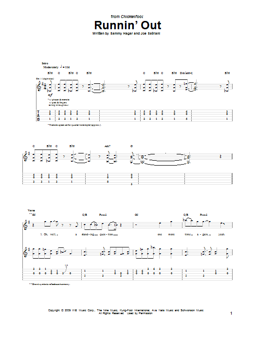 Runnin' Out (Guitar Tab) von Chickenfoot