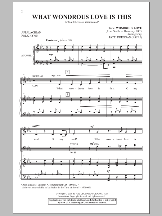 What Wondrous Love Is This (SATB Choir) von Patti Drennan