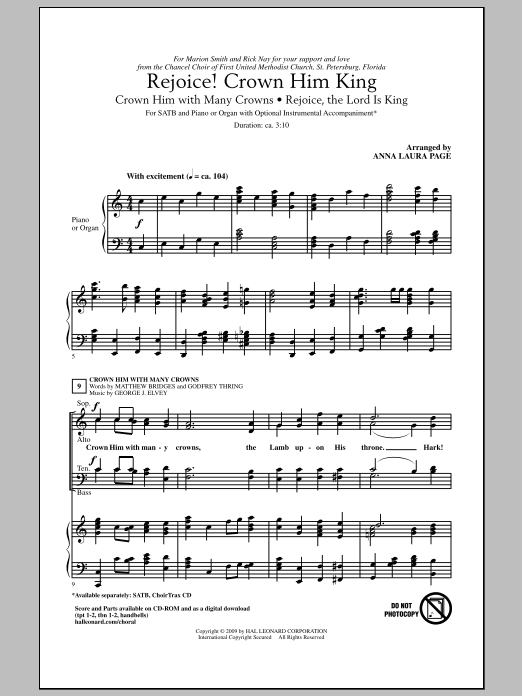 Rejoice! Crown Him King (SATB Choir) von Anna Laura Page