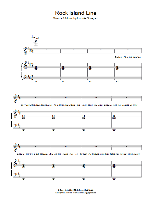 Rock Island Line (Piano, Vocal & Guitar Chords) von Lonnie Donegan