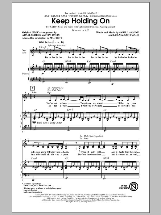 Keep Holding On (SATB Choir) von Mac Huff