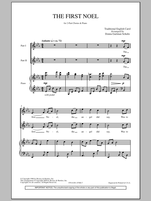 The First Noel (2-Part Choir) von Donna Gartman Schultz