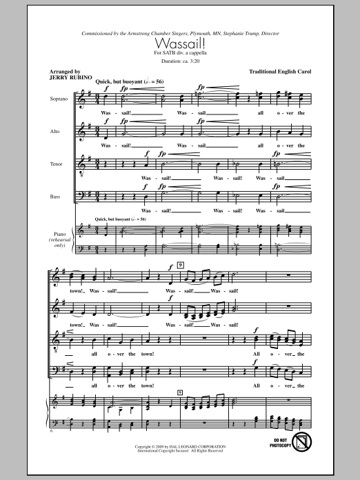 Wassail Song (SATB Choir) von Jerry Rubino