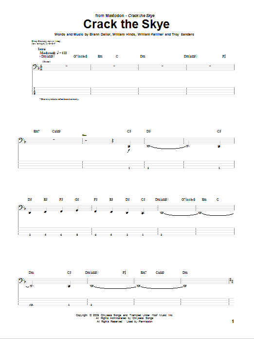 Crack The Skye (Bass Guitar Tab) von Mastodon