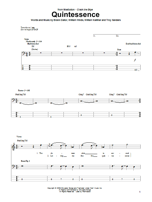 Quintessence (Bass Guitar Tab) von Mastodon