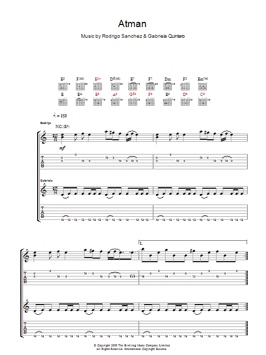 Atman (Guitar Tab) von Rodrigo y Gabriela