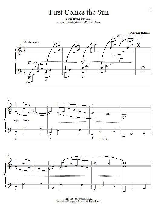 First Comes The Sun (Educational Piano) von Randall Hartsell