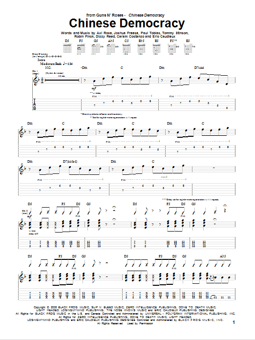 Chinese Democracy (Guitar Tab) von Guns N' Roses