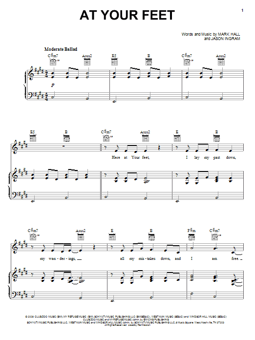 At Your Feet (Piano, Vocal & Guitar Chords (Right-Hand Melody)) von Casting Crowns