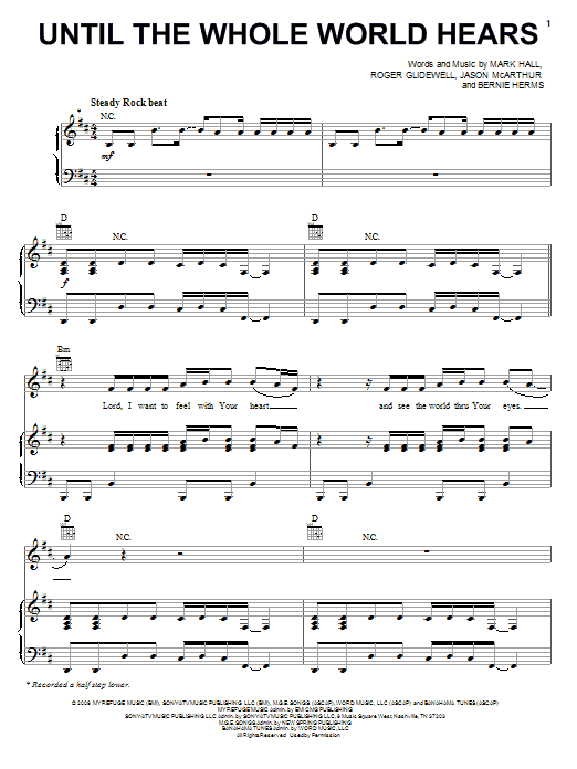 Until The Whole World Hears (Piano, Vocal & Guitar Chords (Right-Hand Melody)) von Casting Crowns