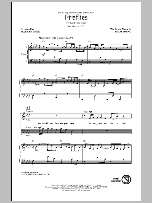 Fireflies (SATB Choir) von Mark Brymer
