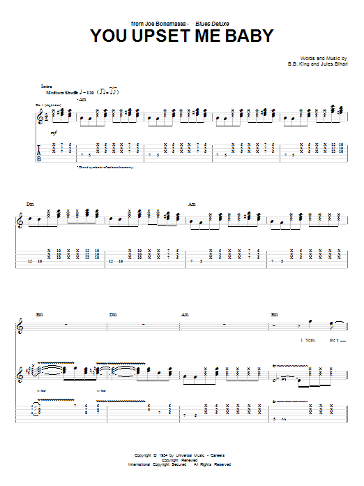 You Upset Me Baby (Guitar Tab) von B.B. King