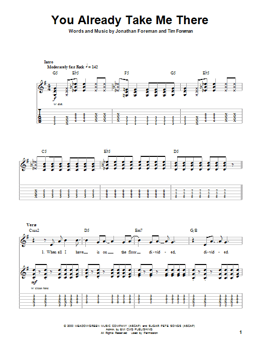 You Already Take Me There (Guitar Tab (Single Guitar)) von Switchfoot