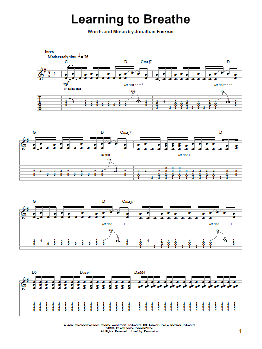 Learning To Breathe (Guitar Tab (Single Guitar)) von Switchfoot