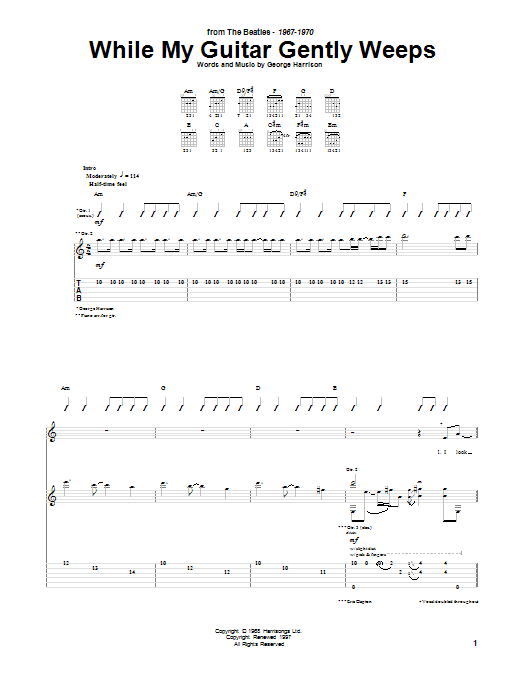 While My Guitar Gently Weeps (Guitar Tab) von The Beatles