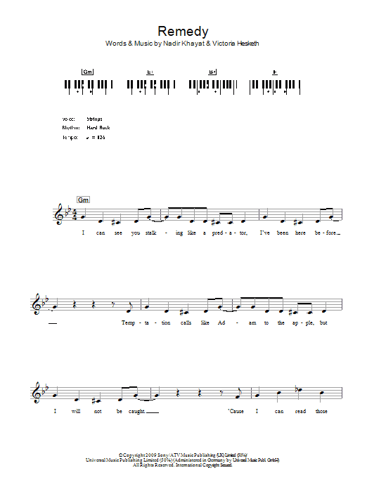 Remedy (Lead Sheet / Fake Book) von Little Boots