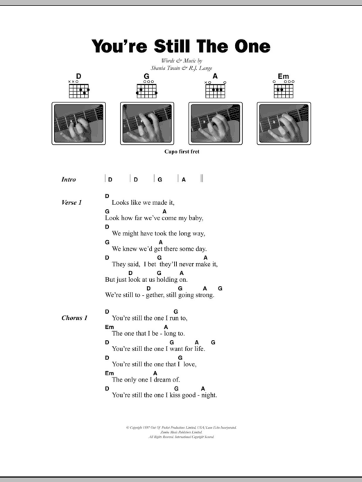 You're Still The One (Guitar Chords/Lyrics) von Shania Twain