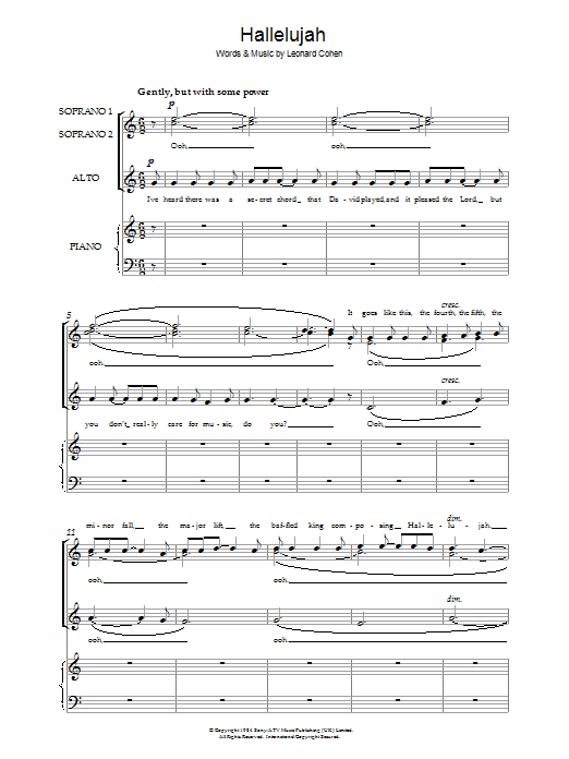 Hallelujah (SSA Choir) von Leonard Cohen