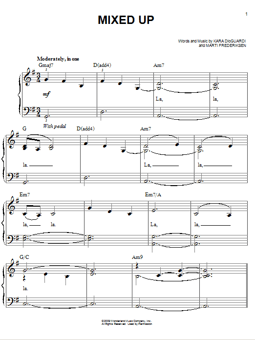 Mixed Up (Easy Piano) von Hannah Montana