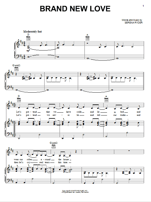 Brand New Love (Piano, Vocal & Guitar Chords (Right-Hand Melody)) von Serena Ryder
