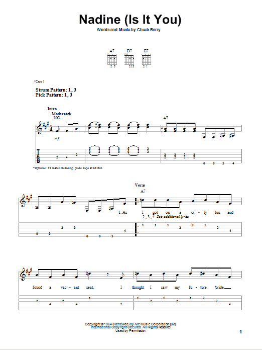 Nadine (Is It You) (Easy Guitar Tab) von Chuck Berry