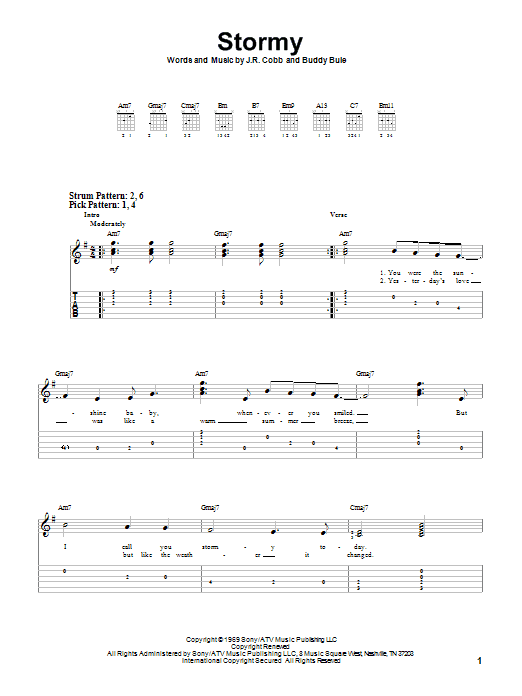 Stormy (Easy Guitar Tab) von Classics IV