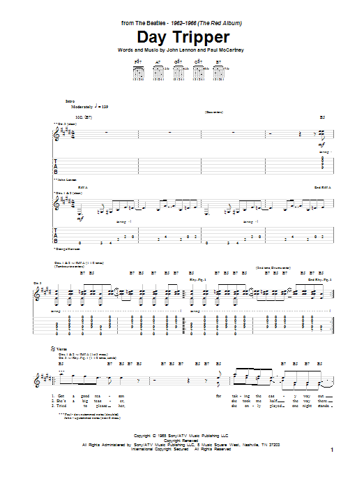 Day Tripper (Guitar Tab) von The Beatles