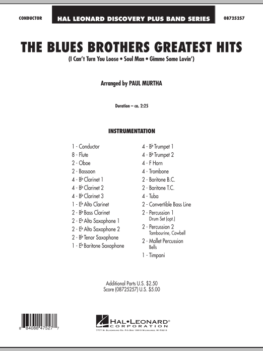 The Blues Brothers Greatest Hits - Full Score (Concert Band) von Paul Murtha