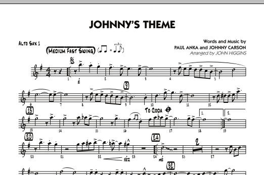 Johnny's Theme (from The Tonight Show) - Alto Sax 1 (Jazz Ensemble) von John Higgins